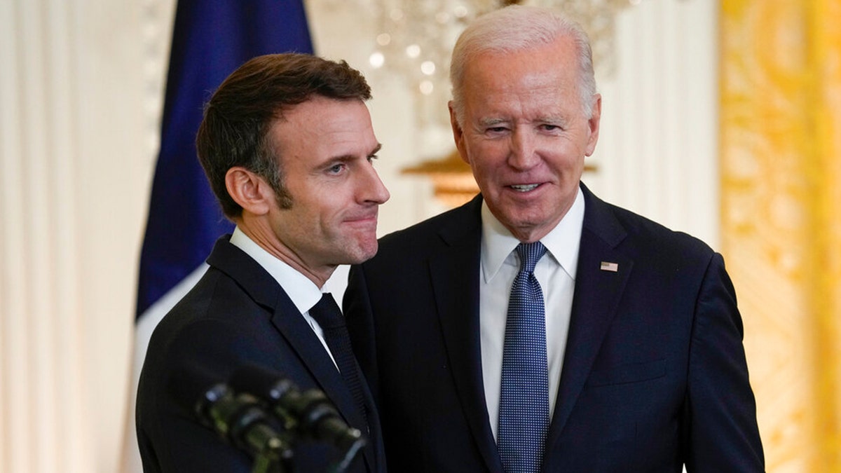 Emmanuel Macron and Joe Biden