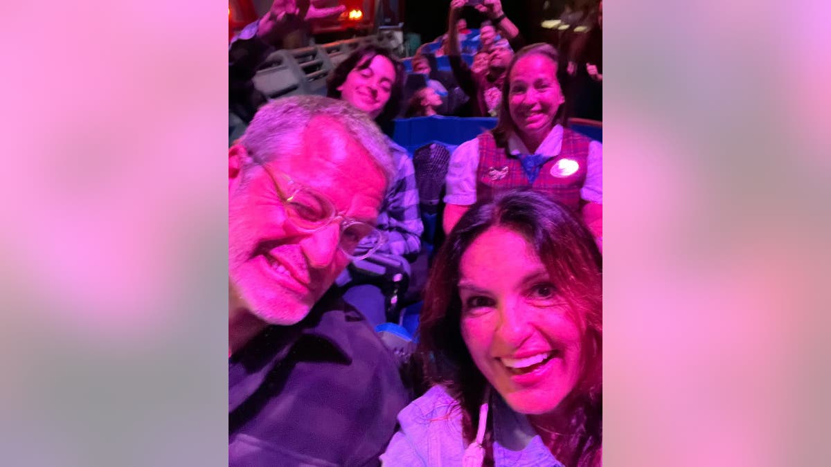 Mariska Hargitay and husband Peter Hermann enjoy the "Guardians of the Galaxy" ride at Disney World