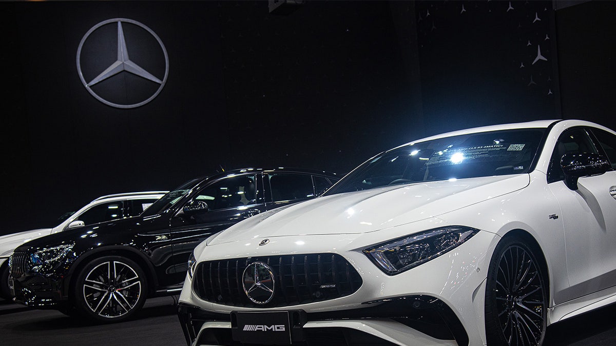 Mercedes cars in showroom