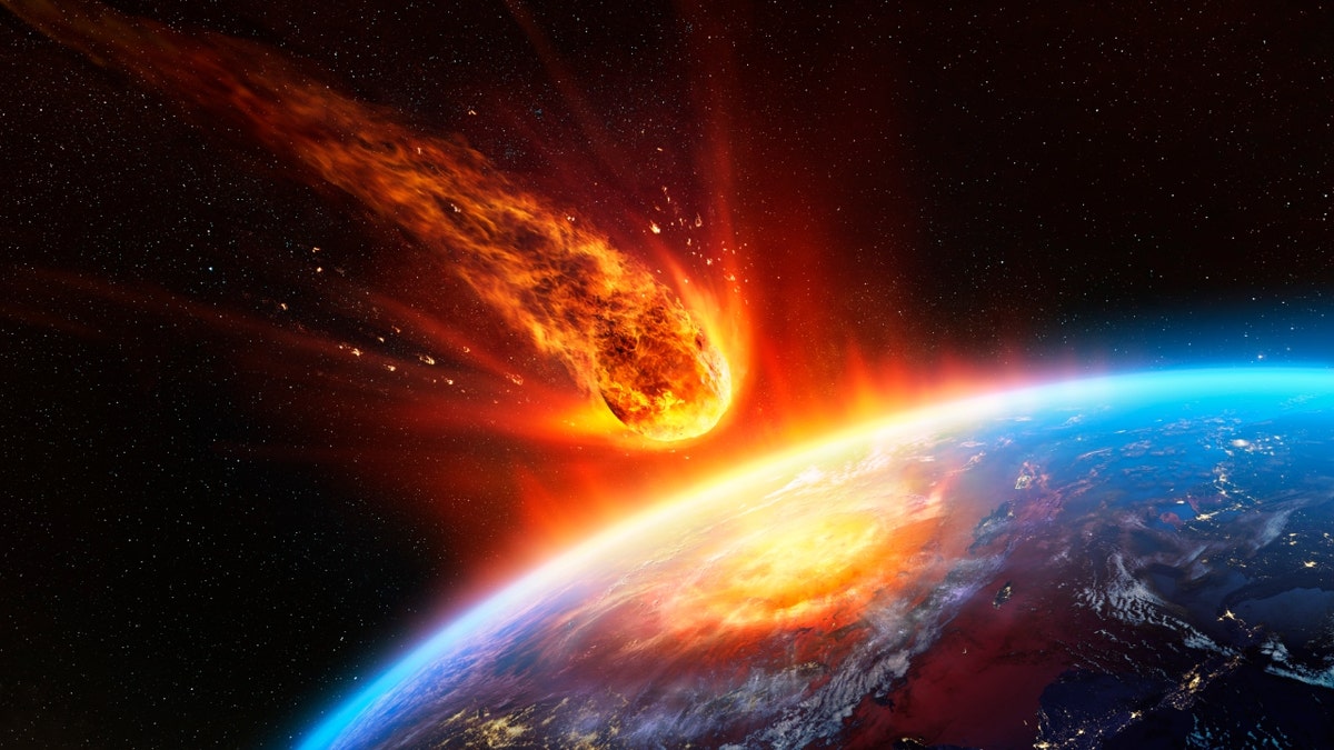 Stock image of meteor hitting Earth