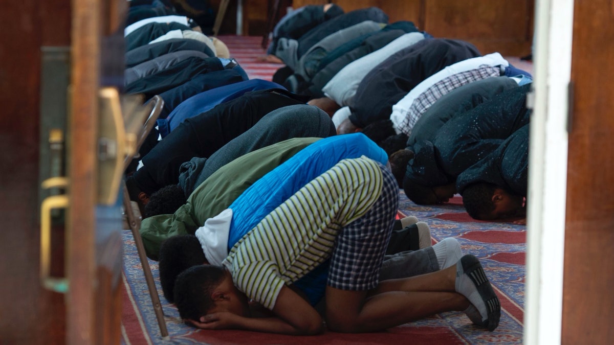 Muslims at prayer in Falls Church, Virginia.