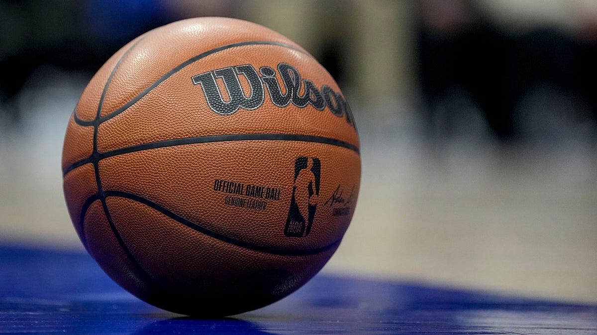A basketball with the NBA logo
