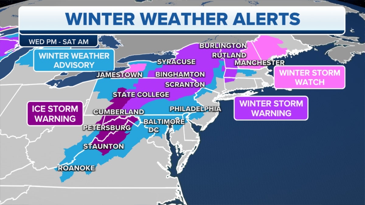 Northeast winter weather alerts