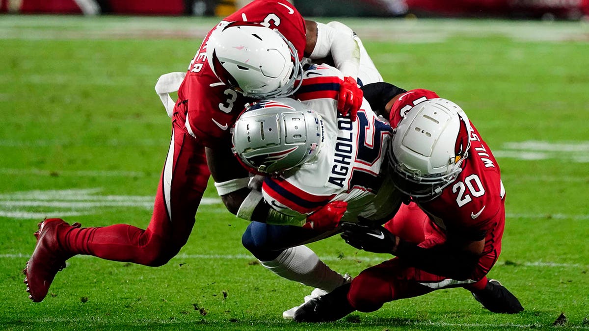 New England Patriots wide receiver Nelson Agholor (15) runs during