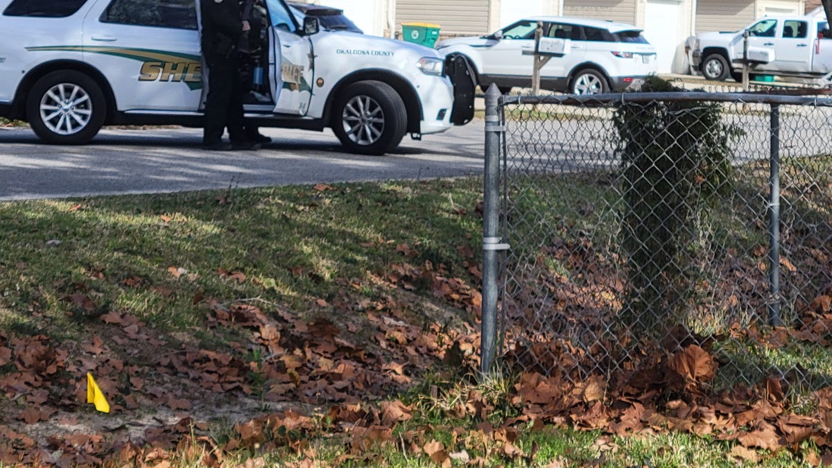 Police cruisers outside home