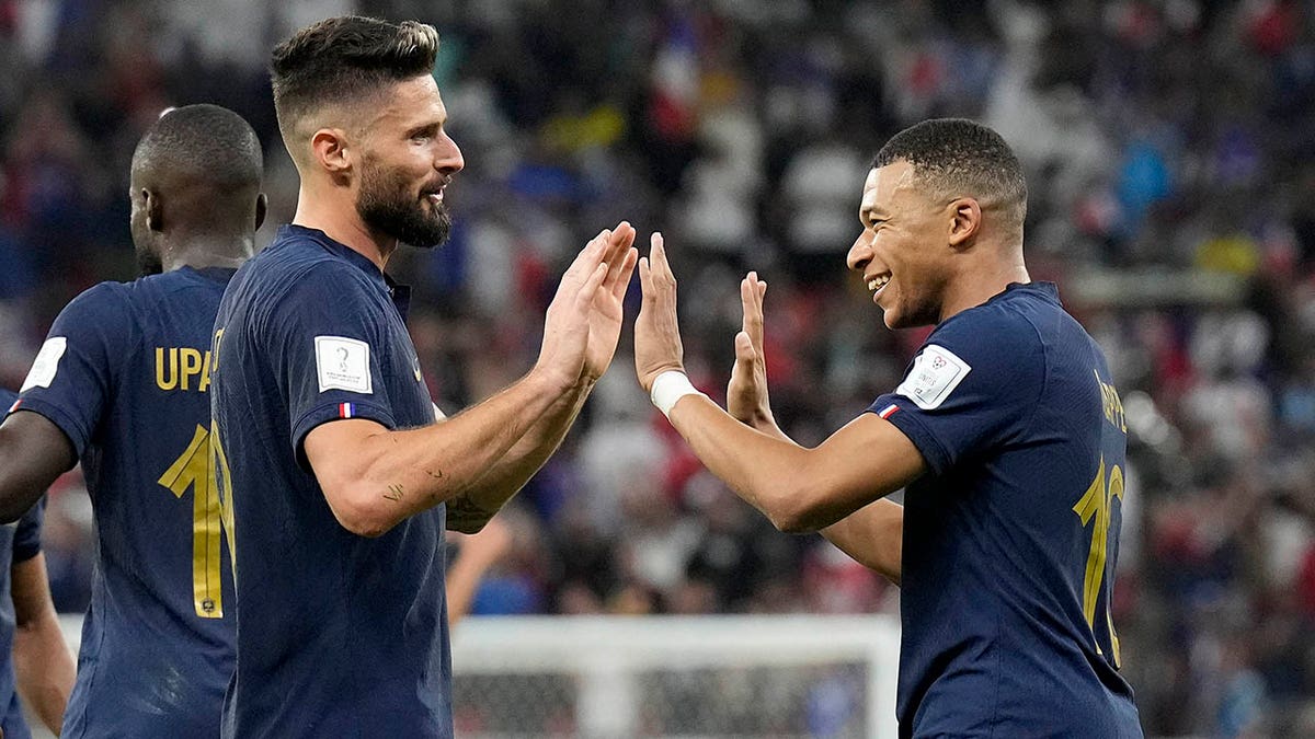 Football players Olivier Giroud and Hugo Lloris attend the 2018