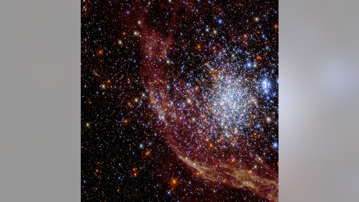 Hubble image of the cluster