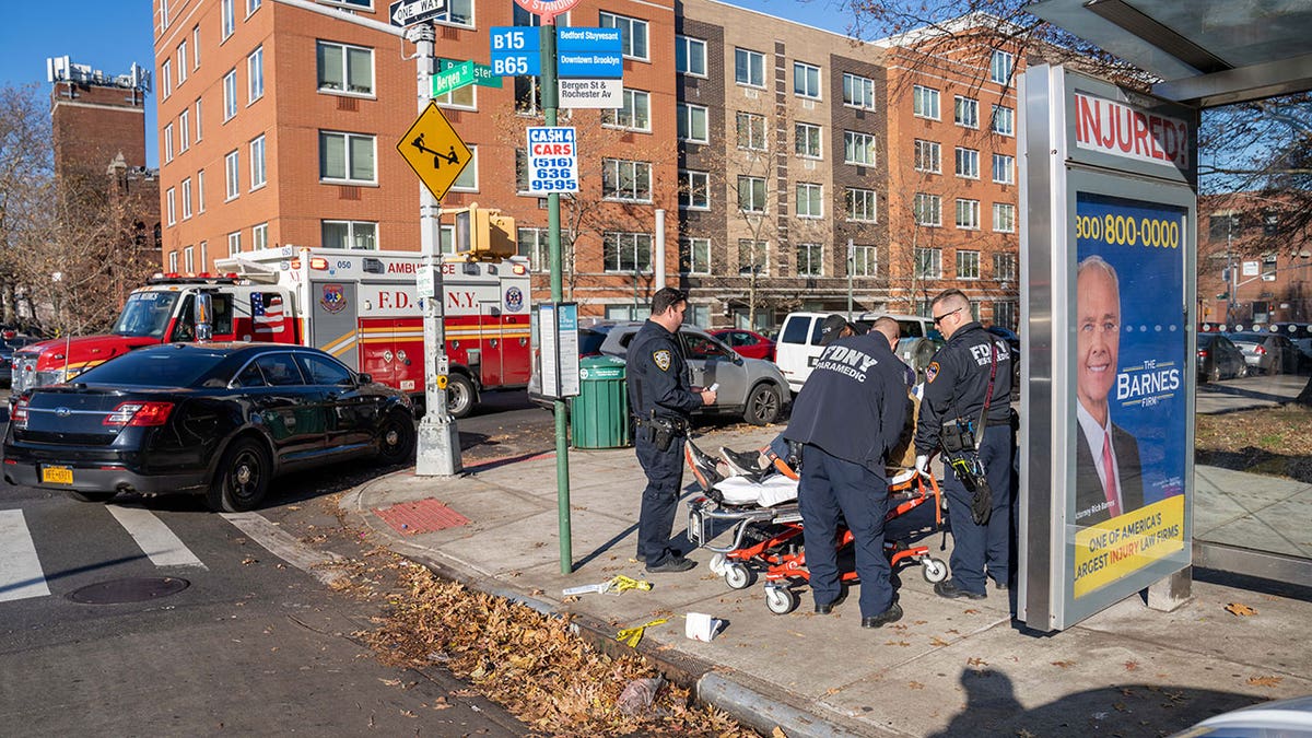 nyc shooting scene with paramedics