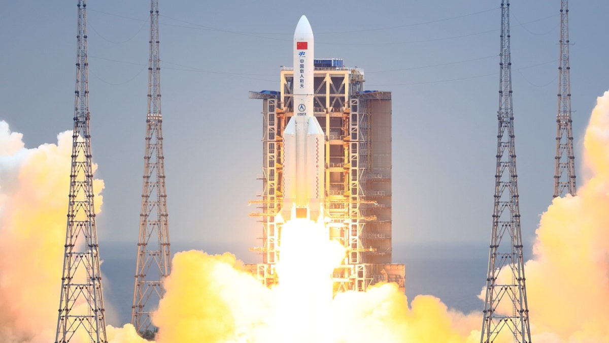 A Chinese Long March-5B Y2 rocket lifts off