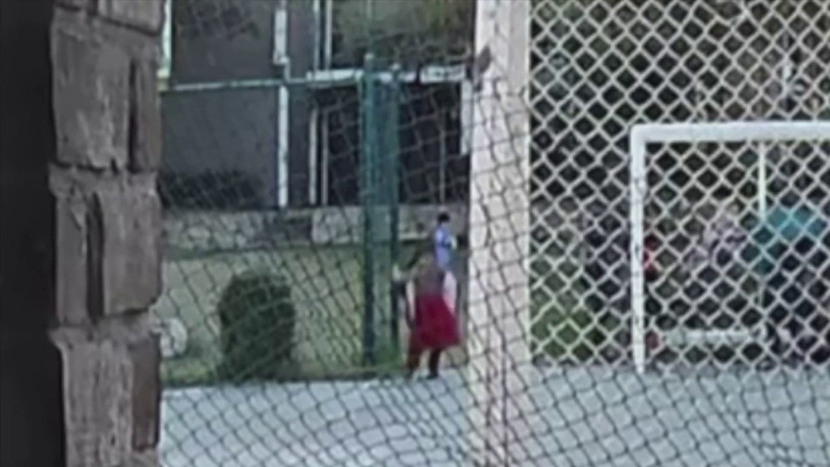 Lina at playground on surveillance video
