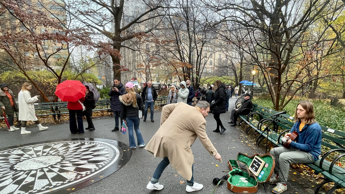 Musician at John Lennon Memorial