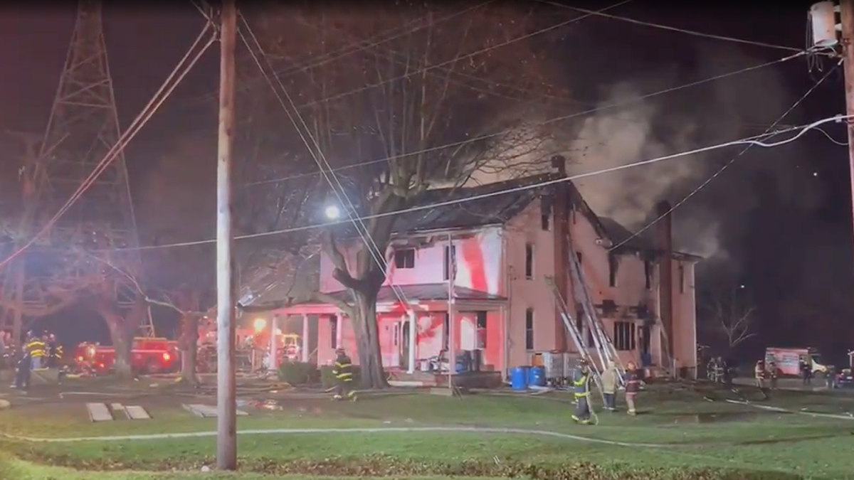 Three-alarm house fire in Schuylkill County, Pennsylvania