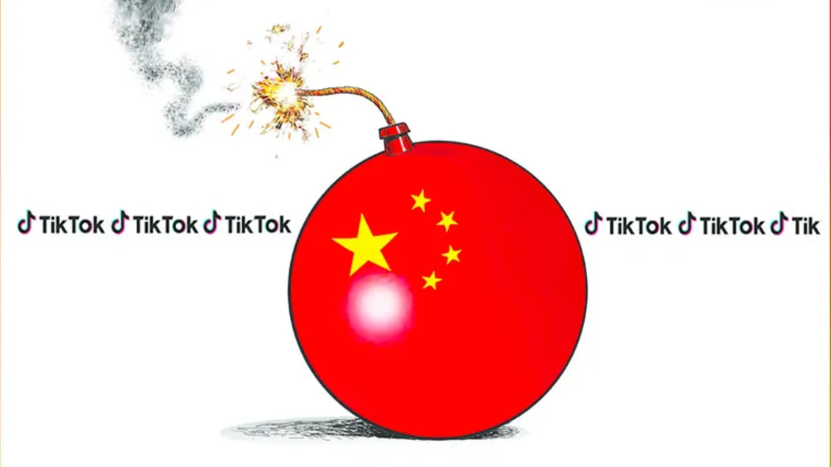 Political cartoon about TikTok and China