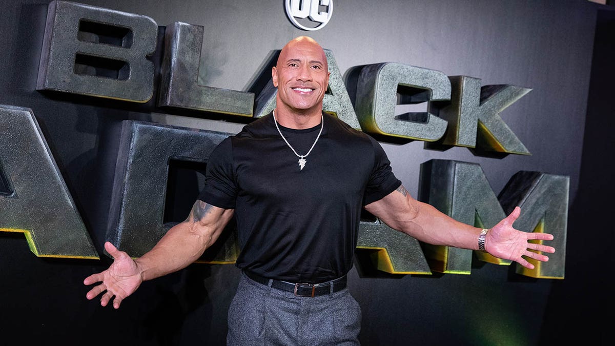 The Rock at the "Black Adam" premiere in Spain