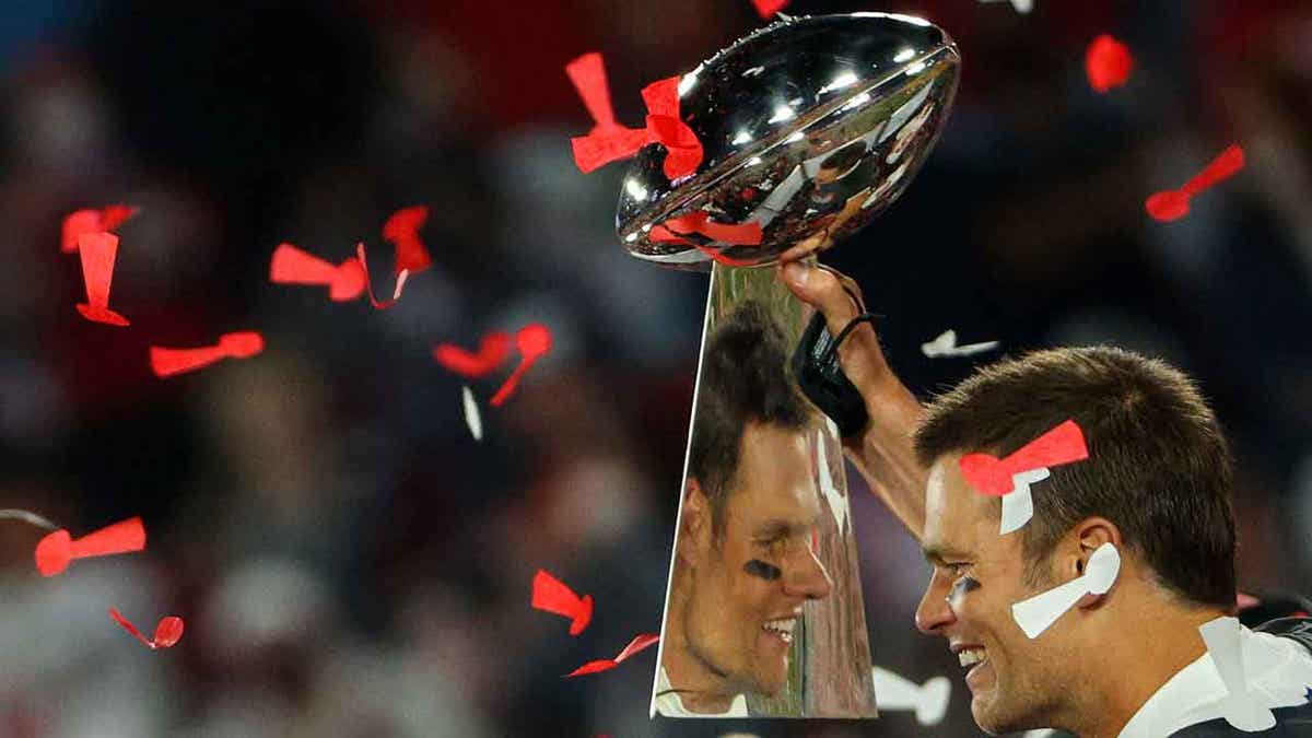 Brady with the Lombardi Trophy