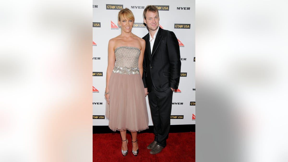 Toni Collette wears pink dress at event with husband Dave Galafassi