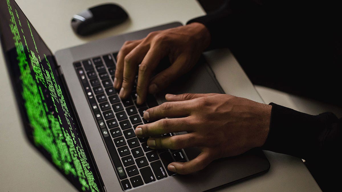 Photo of typing on the laptop keyboard