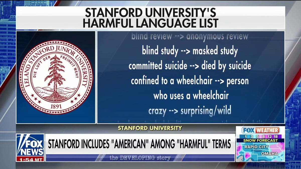 Stanford harmful terms