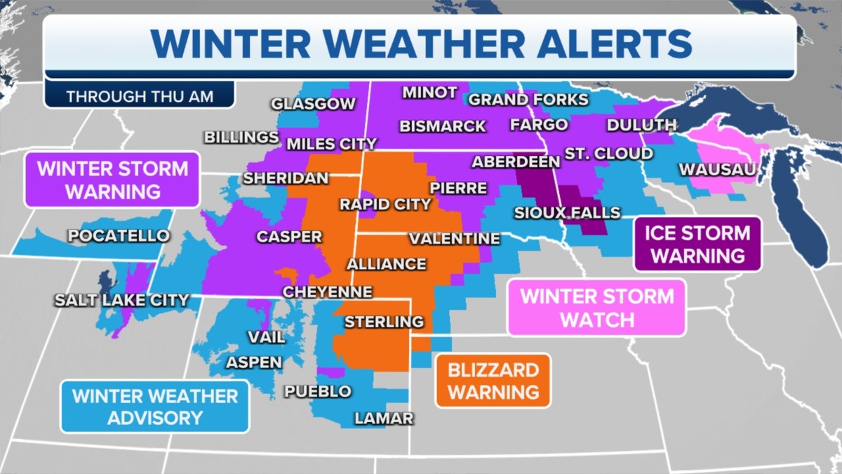 A map of winter weather alerts