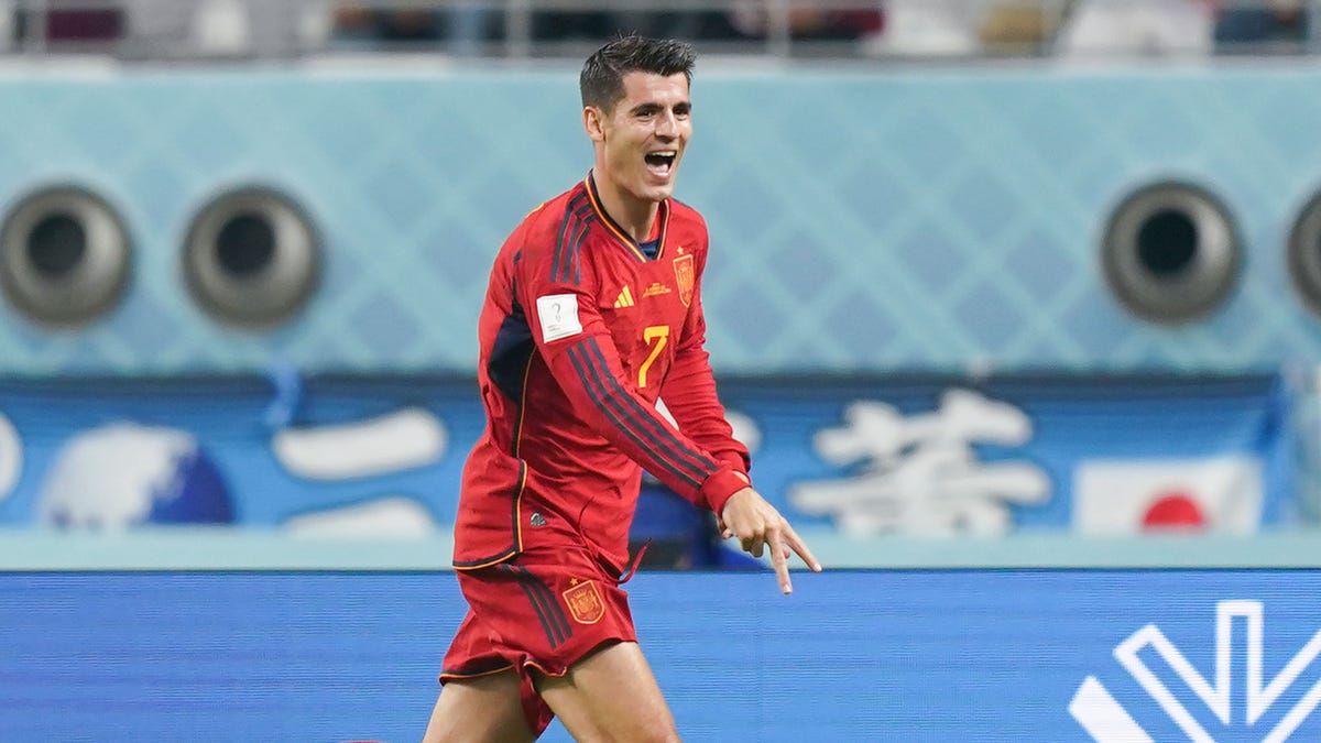 Alvaro Morata celebrates goal