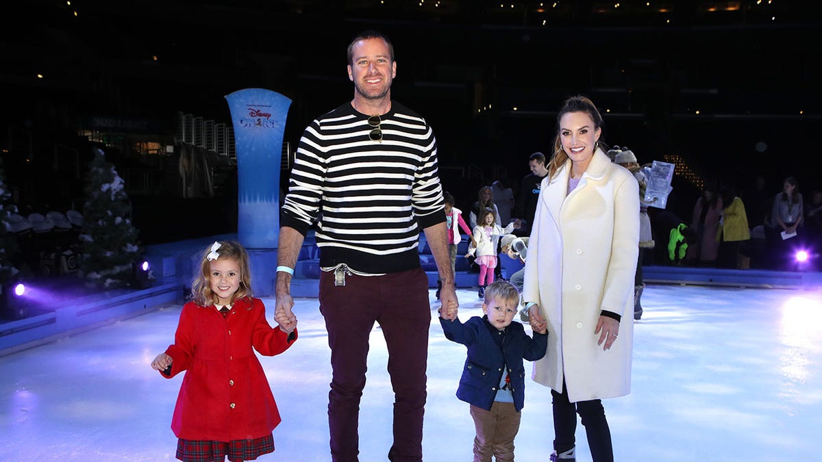 Armie Hammer and Elizabeth Chambers with their children