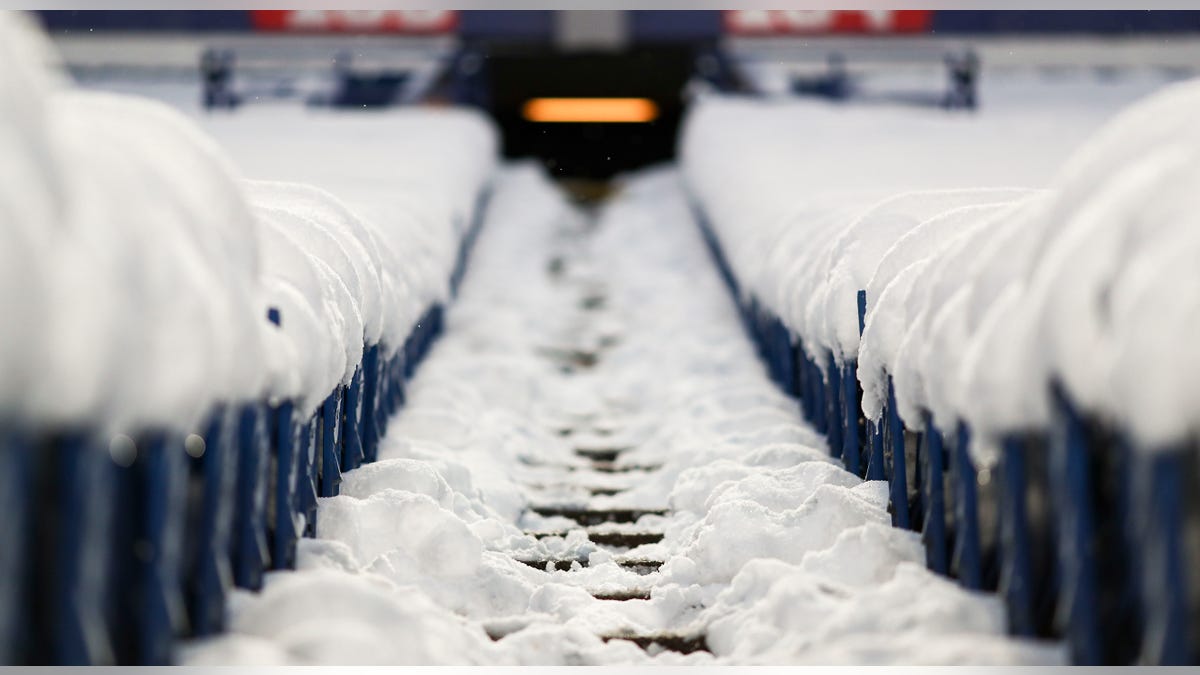 Highmark Stadium snowy seats