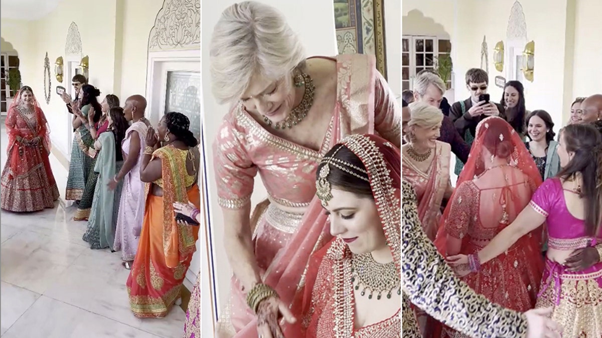 American bride goes viral for family's 'surreal' reaction to her Indian  wedding attire