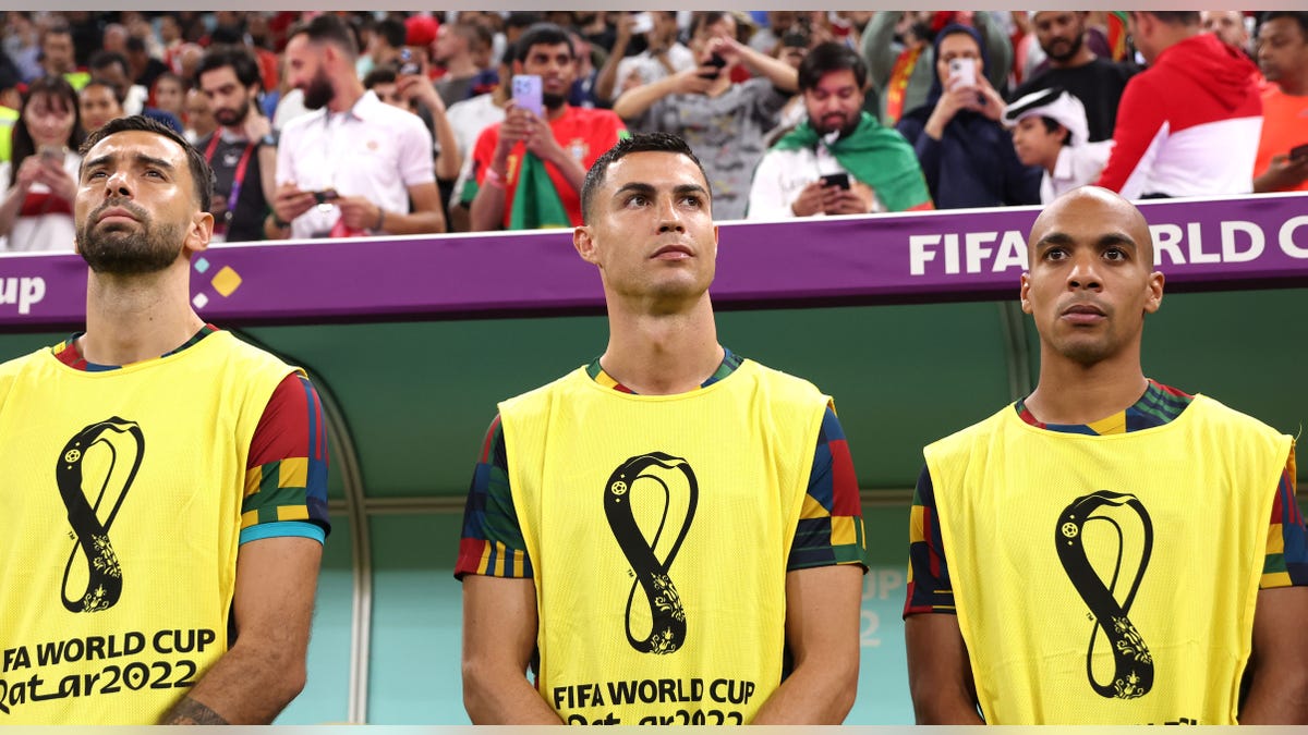 Cristiano Ronaldo stands pregame