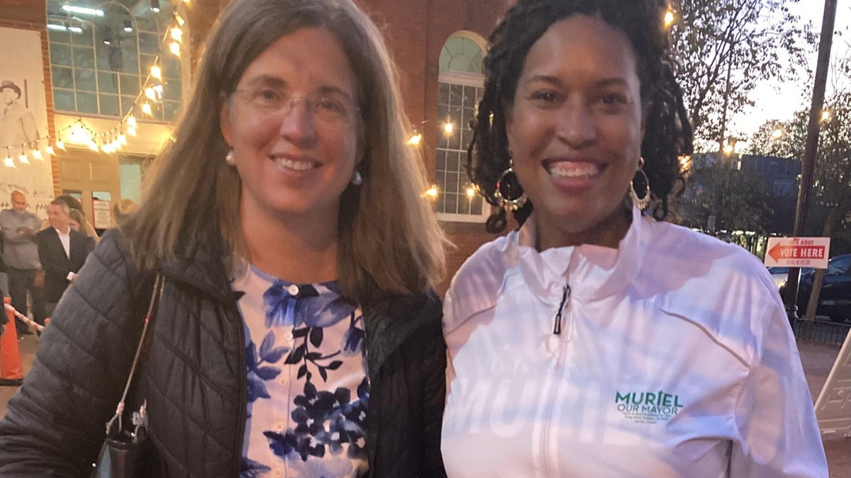 Advisory Neighborhood Commissioner K. Denise Rucker Krepp (left) is pictured with D.C. Mayor Muriel Bowser (right).