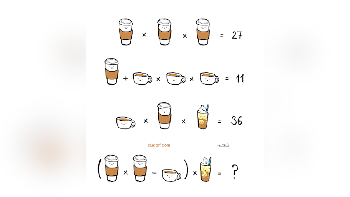 Coffee math equation puzzle