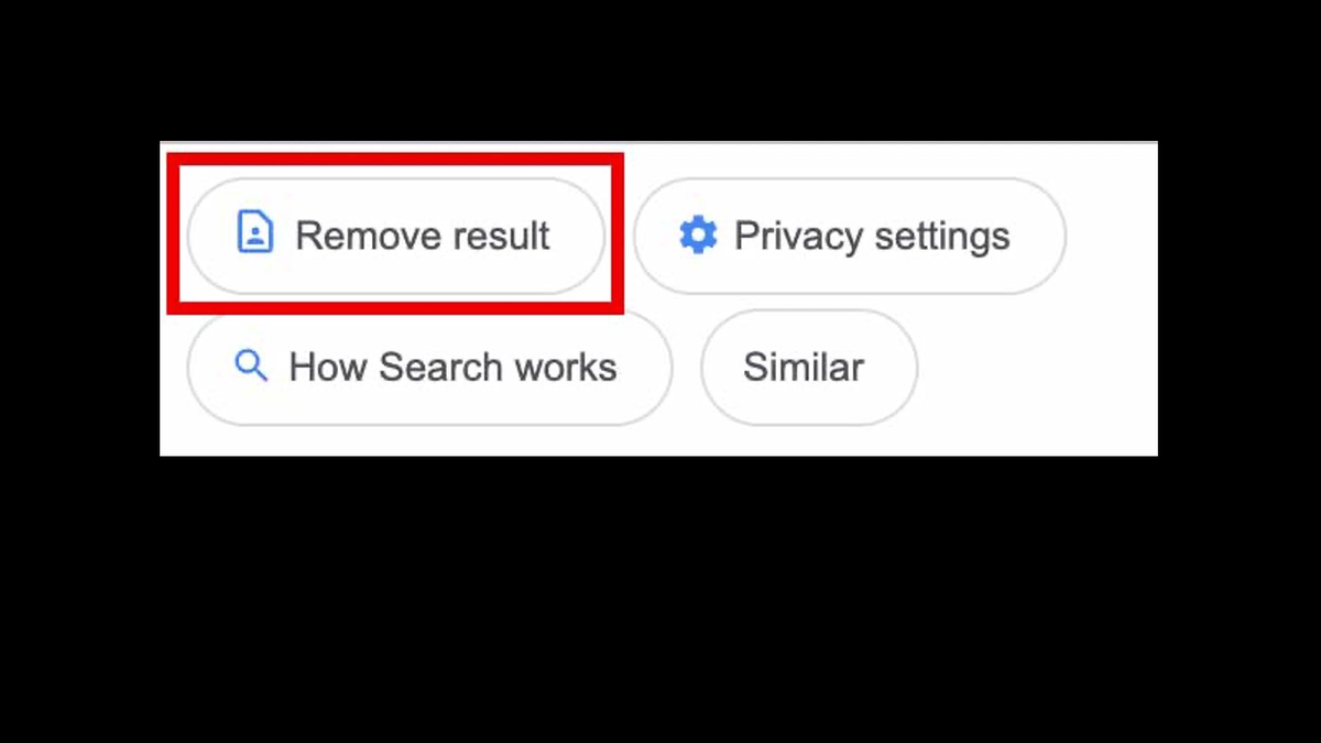 Remove results from Google search