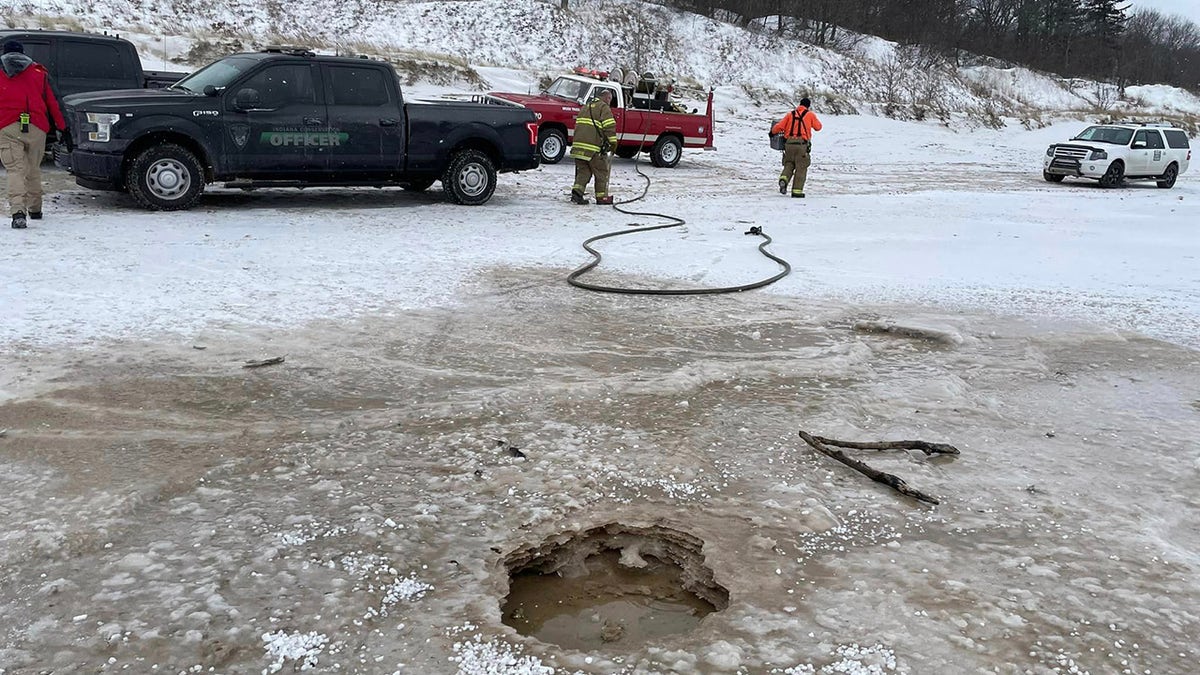 hole of frozen goose