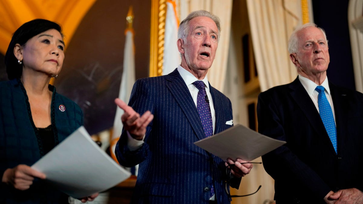 House Ways and Means Committee Chairman Richard Neal, D-Mass., talks to the press