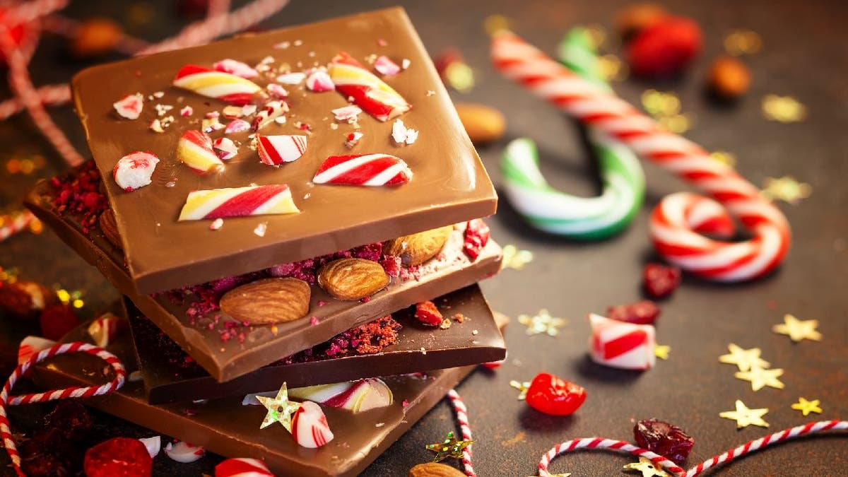 Christmas candies on table