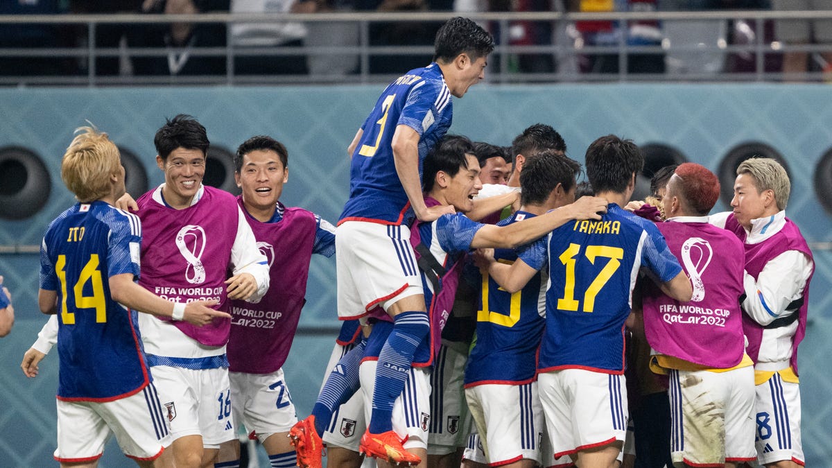 Japan celebrates goal