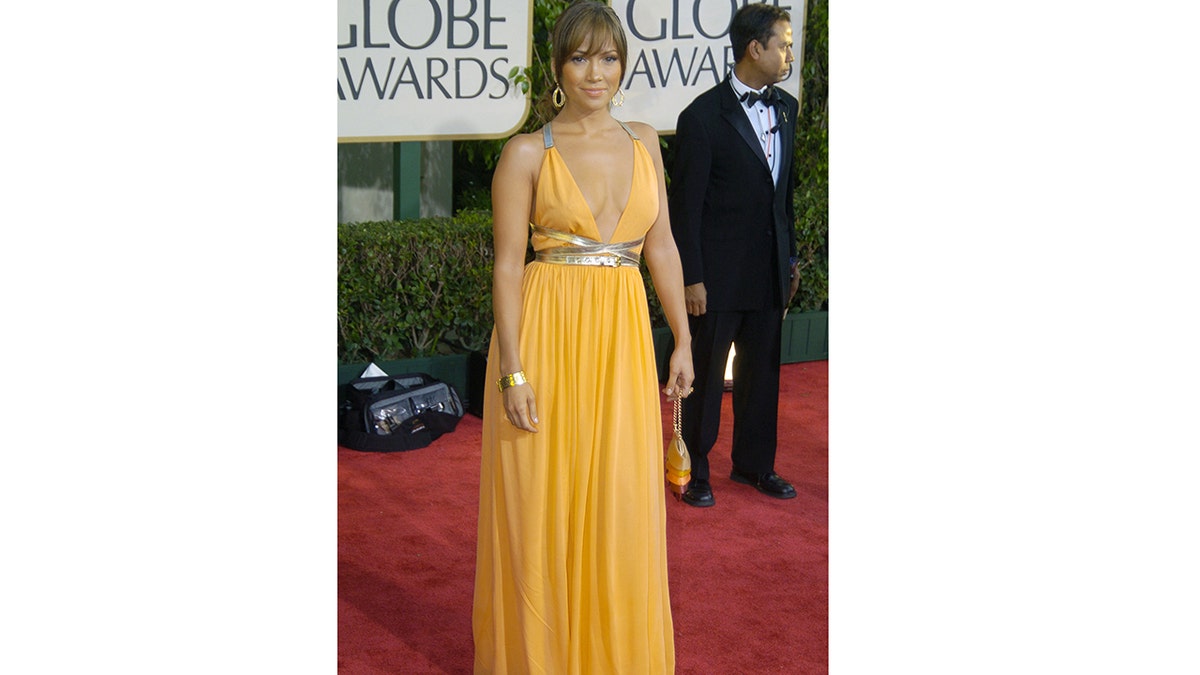 Jennifer Lopez stepped out in orange dress for Golden Globes