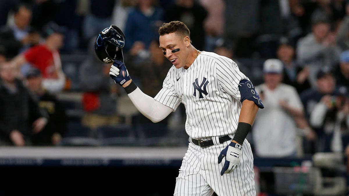 Aaron Judge of the New York Yankees poses during the 2021 All-Star