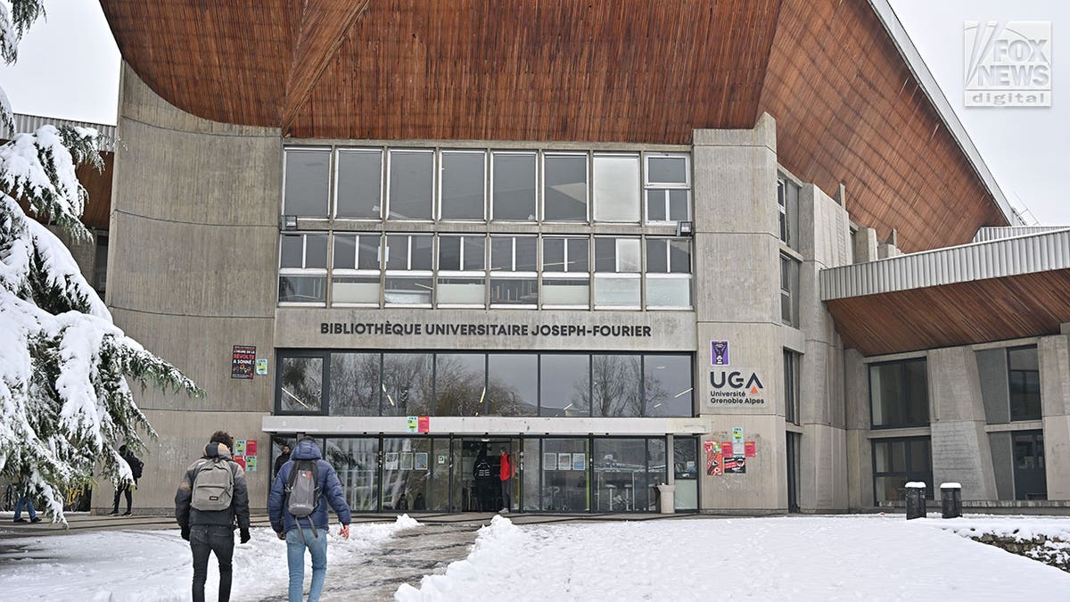 Grenoble, France campus exerior shots during snowy day