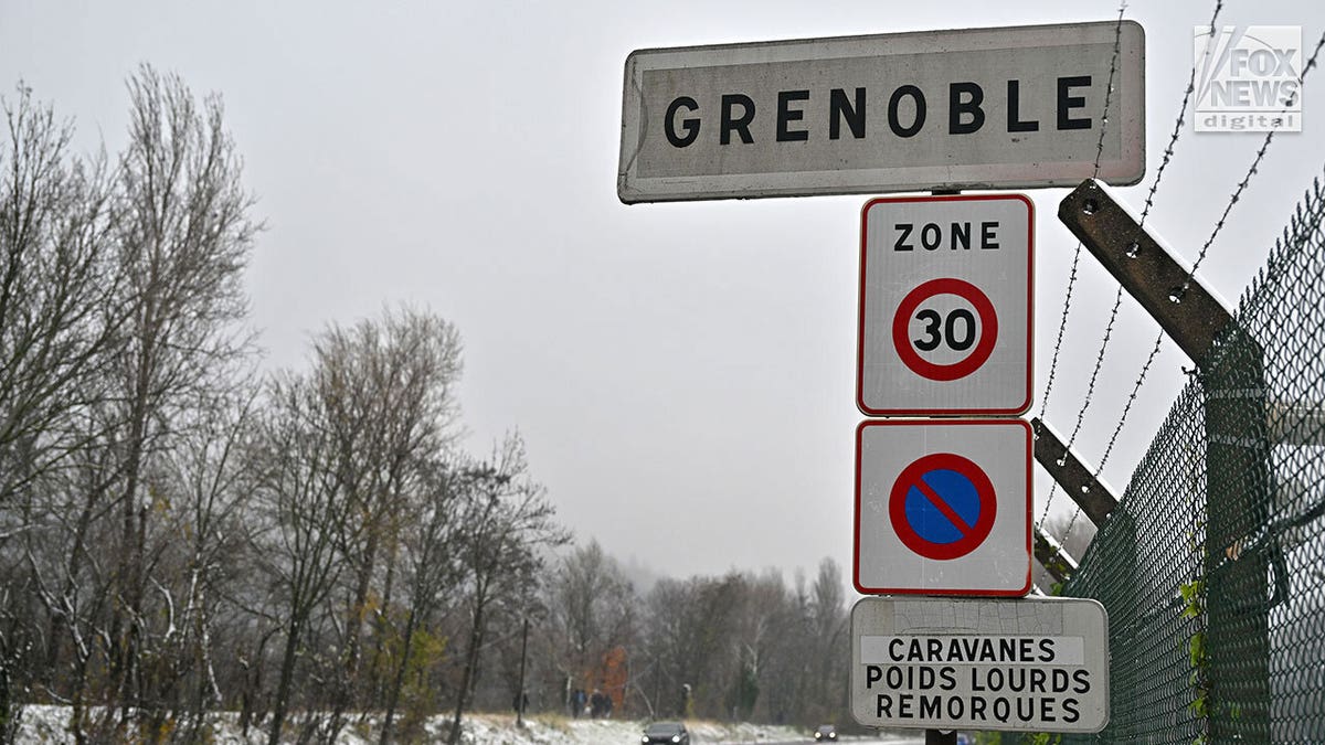 Grenoble, France campus exerior shots during snowy day