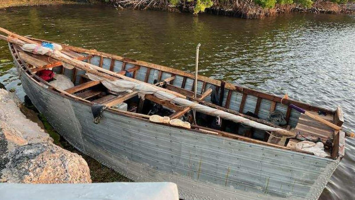 small wooden boat