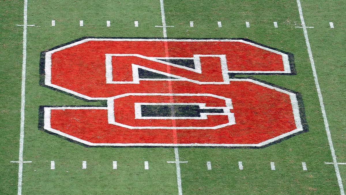 NC State logo on field