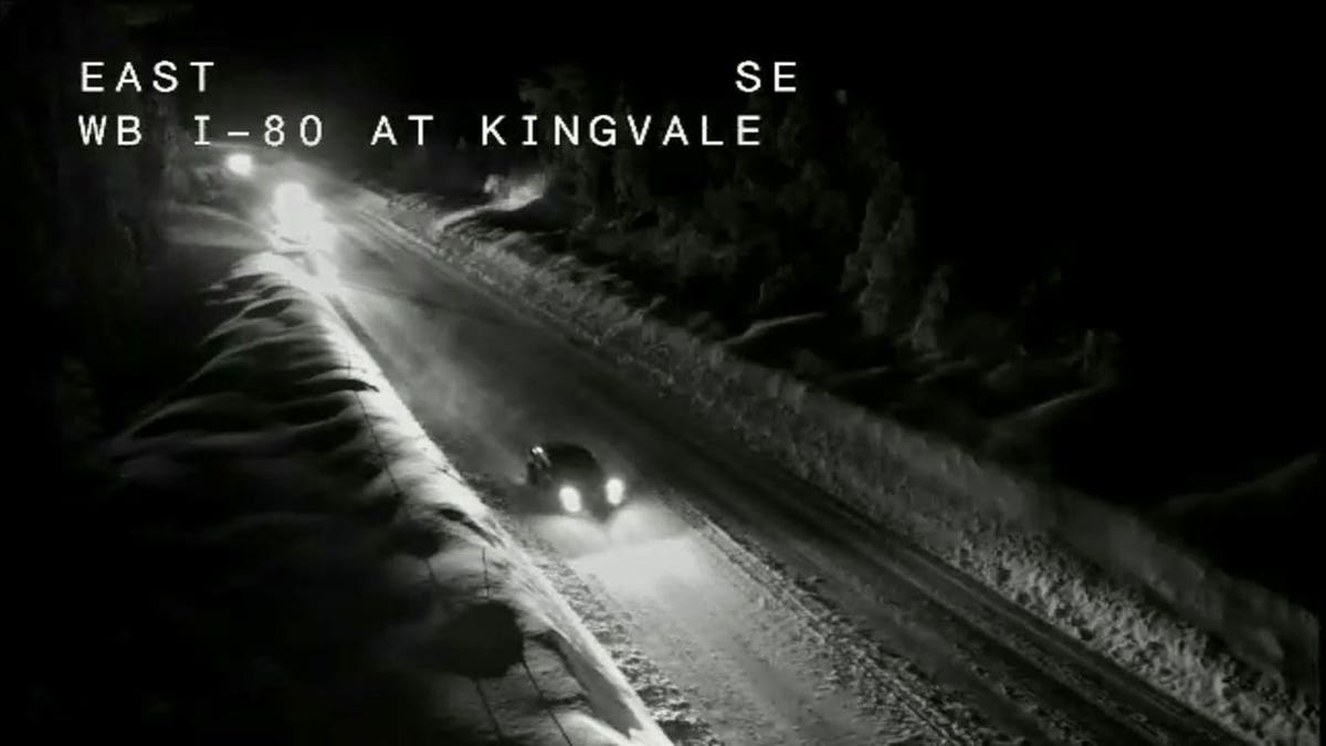 I-80 covered in North California covered in snow