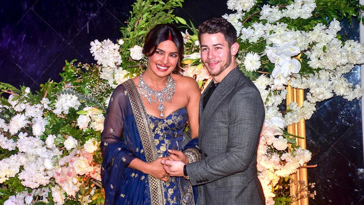 Priyanka Chopra and Nick Jonas at their wedding reception
