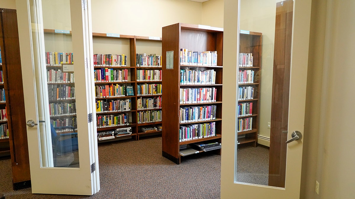 room with shelves of books at lake elmo washington county public library
