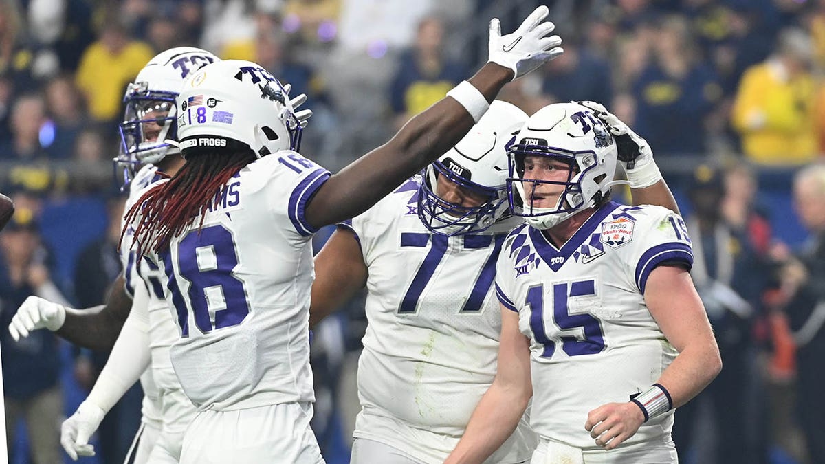 TCU celebrates touchdown