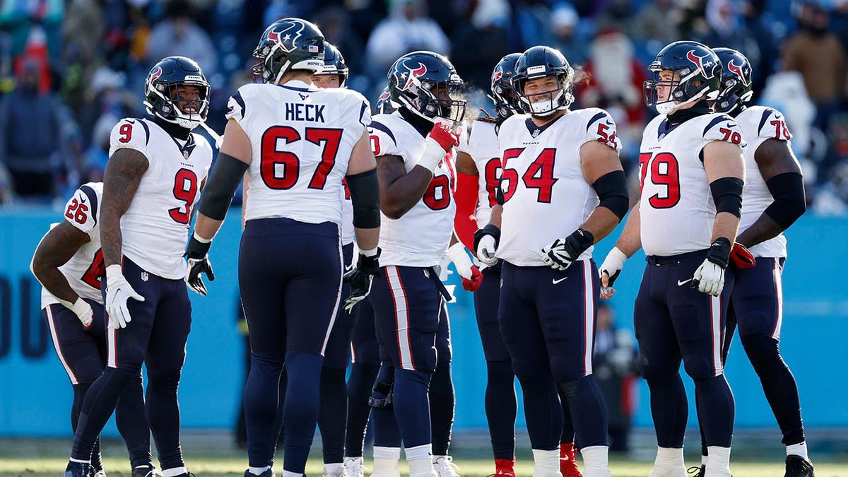 Texans in huddle