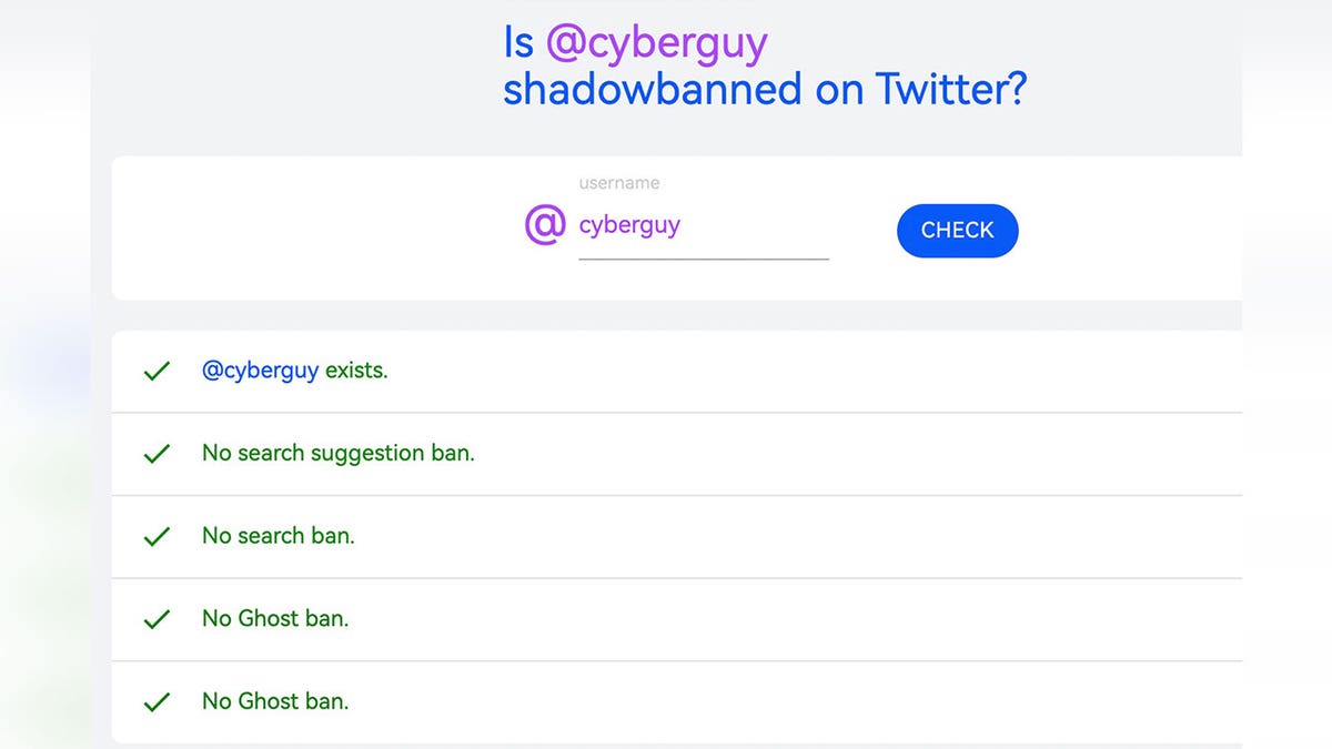 Screenshot of Twitter shadowban warning on iPhone