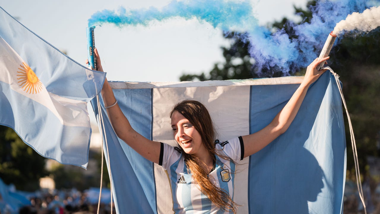 Topless Argentina fan could face jail time after celebrating World