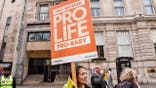 LONDON, UNITED KINGDOM - 2022/09/03: A protester holds a placard expressing her opinion during the demonstration. Anti-Abortion activists and "Pro Life" protesters marched through central London to Parliament Square to mark their opposition to the abortion law in the UK. (Photo by Thomas Krych/SOPA Images/LightRocket via Getty Images)