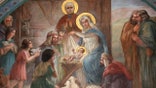 Nativity scene fresco in Saint Joseph des Nations church